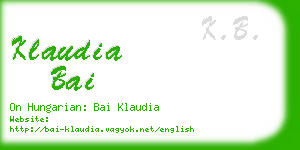 klaudia bai business card